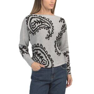 BELLDINI Grey/black Pullover Paisley Sweater